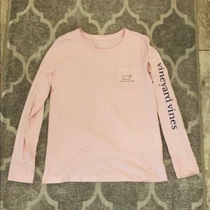 Vineyard vines light pink logo long sleeve